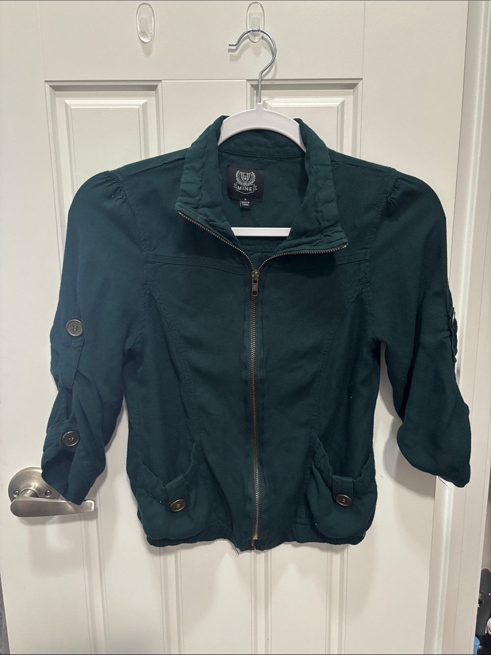 mine Dark Green Zip Utility Jacket